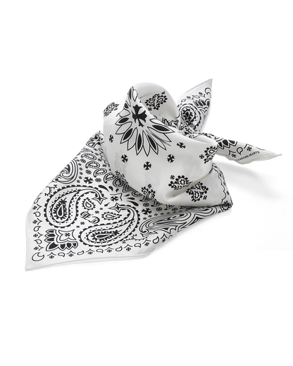 WHITE SILK BANDANA